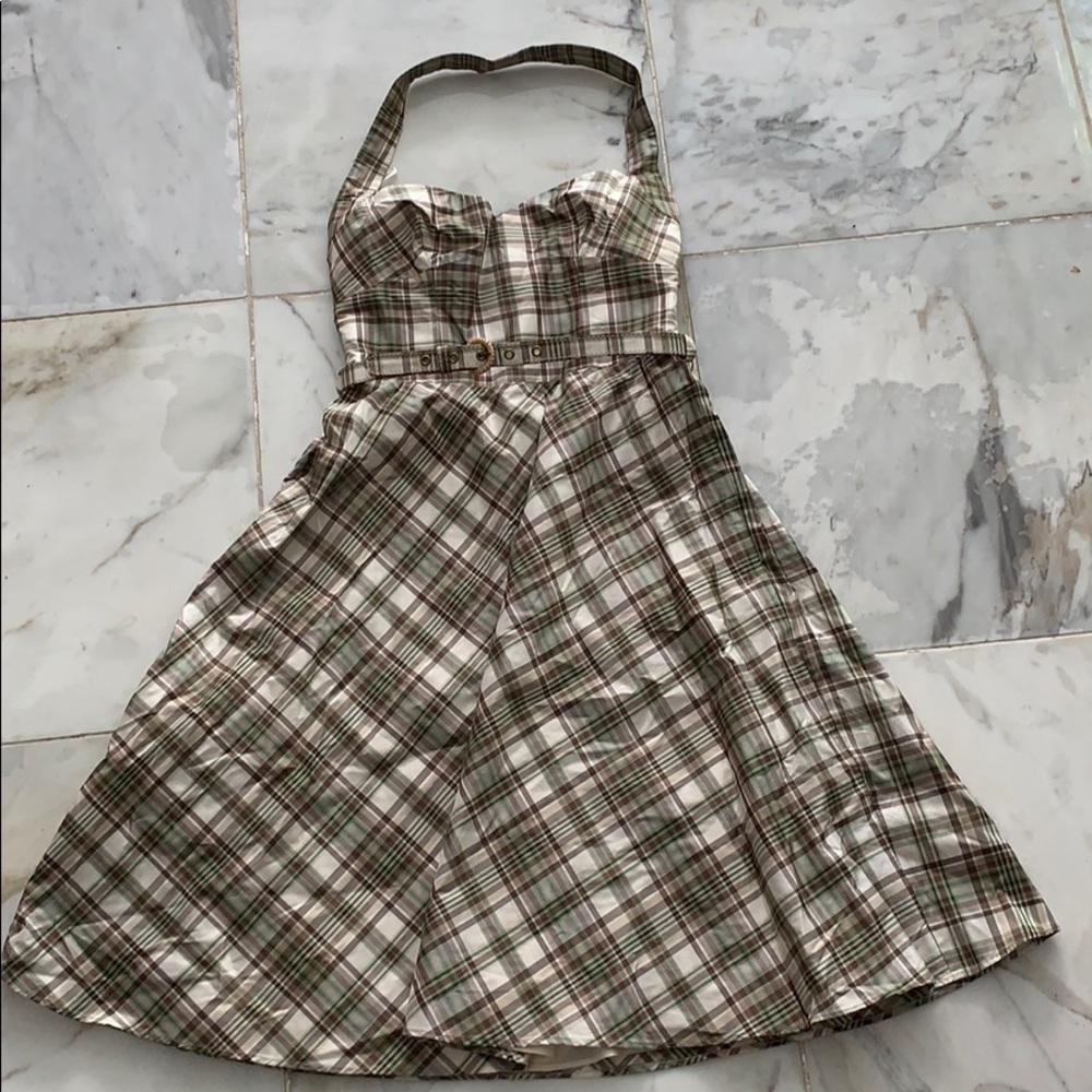 Michael Kors Silk Madras Halter dress